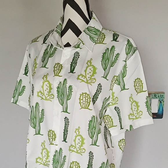 Other - Men's Green Cactus Print Shirt
